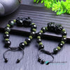 TCC™ Natural Snow Rainbow Obsidian Fengshui Buddhist Charm Bracelet